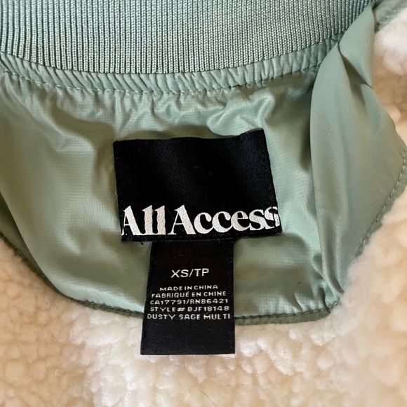 All Access Retro Color Block Quilted Shell Down Bomber Moto Jacket Size XS - Picture 9 of 12